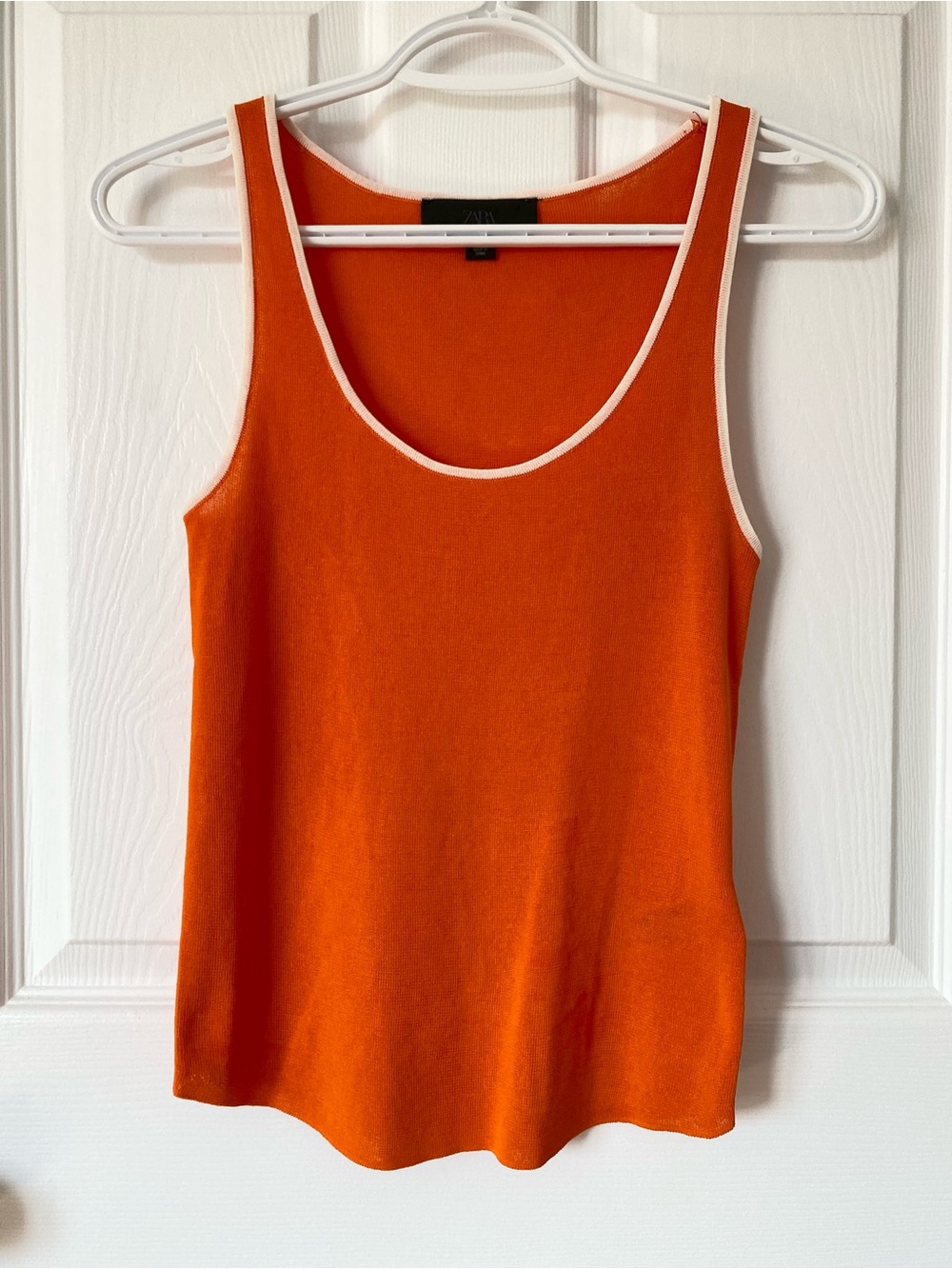 Zara Bright Orange Tank with White Trim